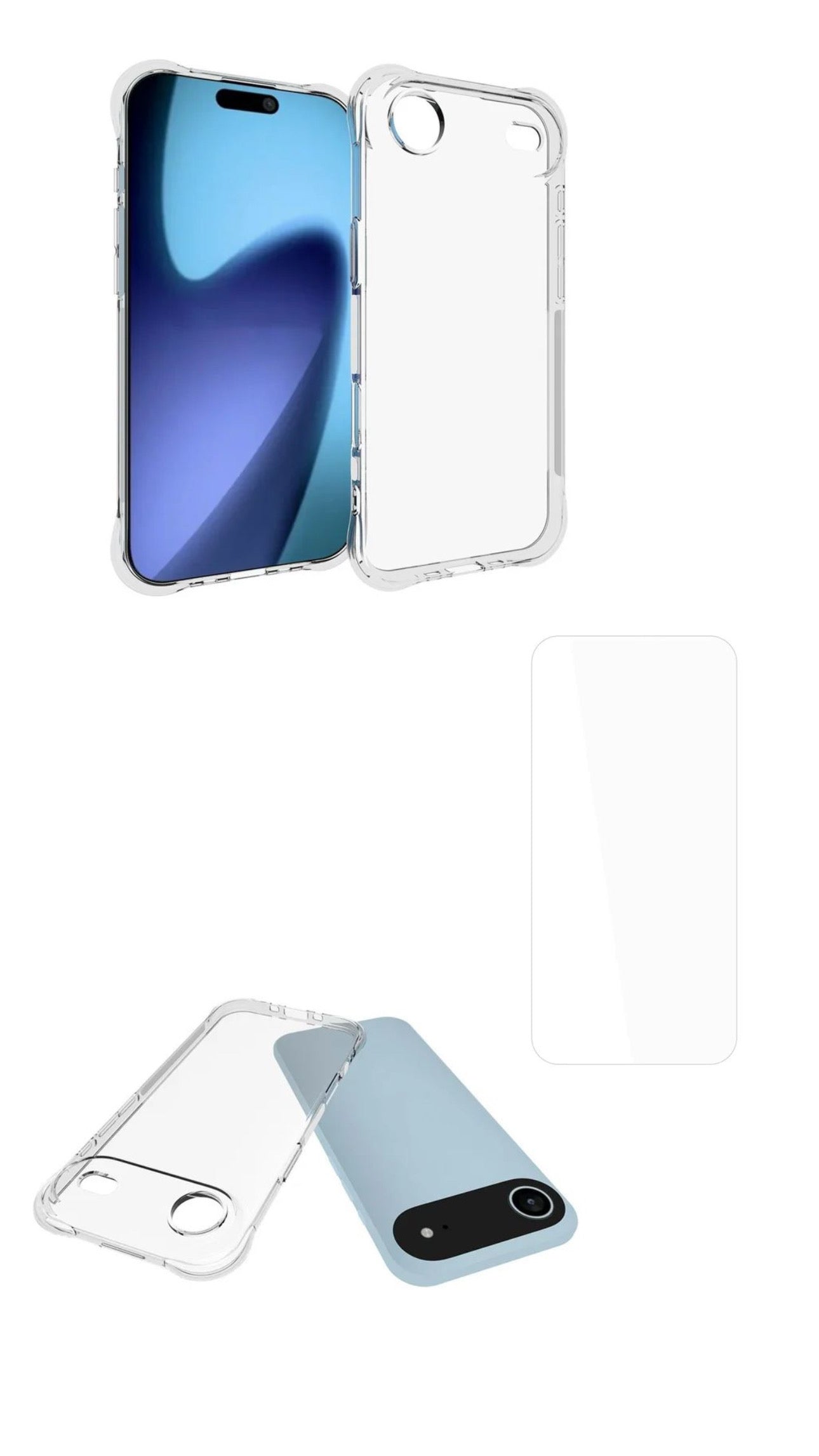 Handyhülle mit Kameraschutz und Panzerglas für Display und Kamera – Rundumschutz für das iPhone 17 Modelle