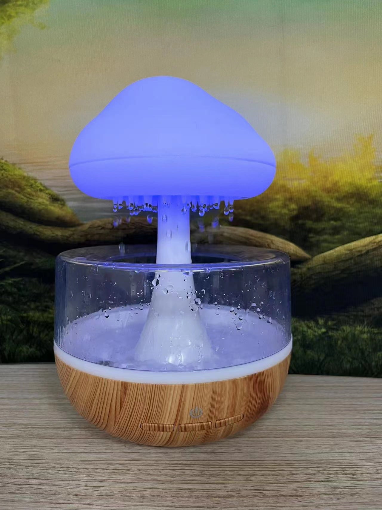 Regenwolken Luftbefeuchter mit sanfte Regengeräusche in Holz Design