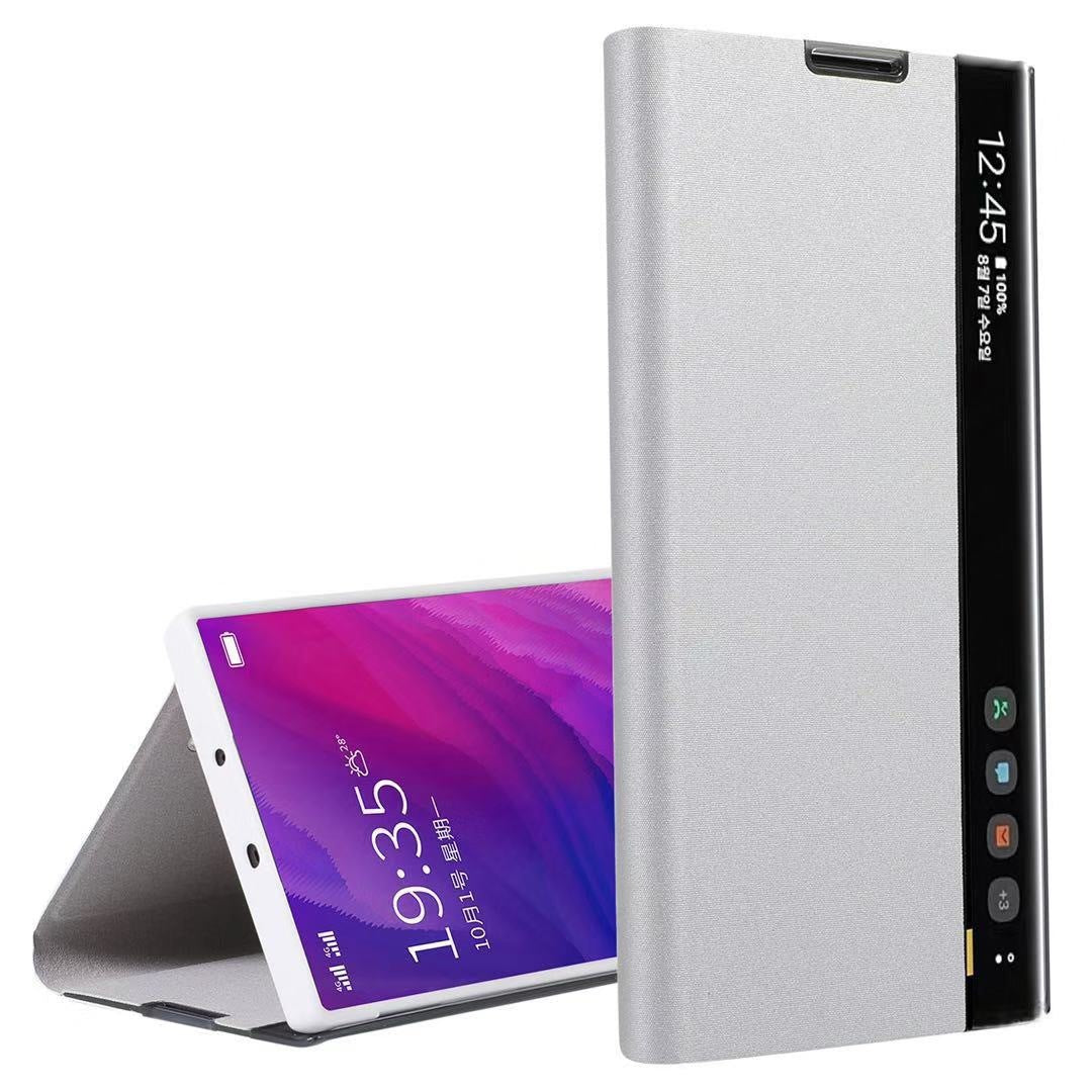 Klappetui Schutzhülle mit Standfunktion für Samsung Galaxy Slim Flip Leder Smart View Window