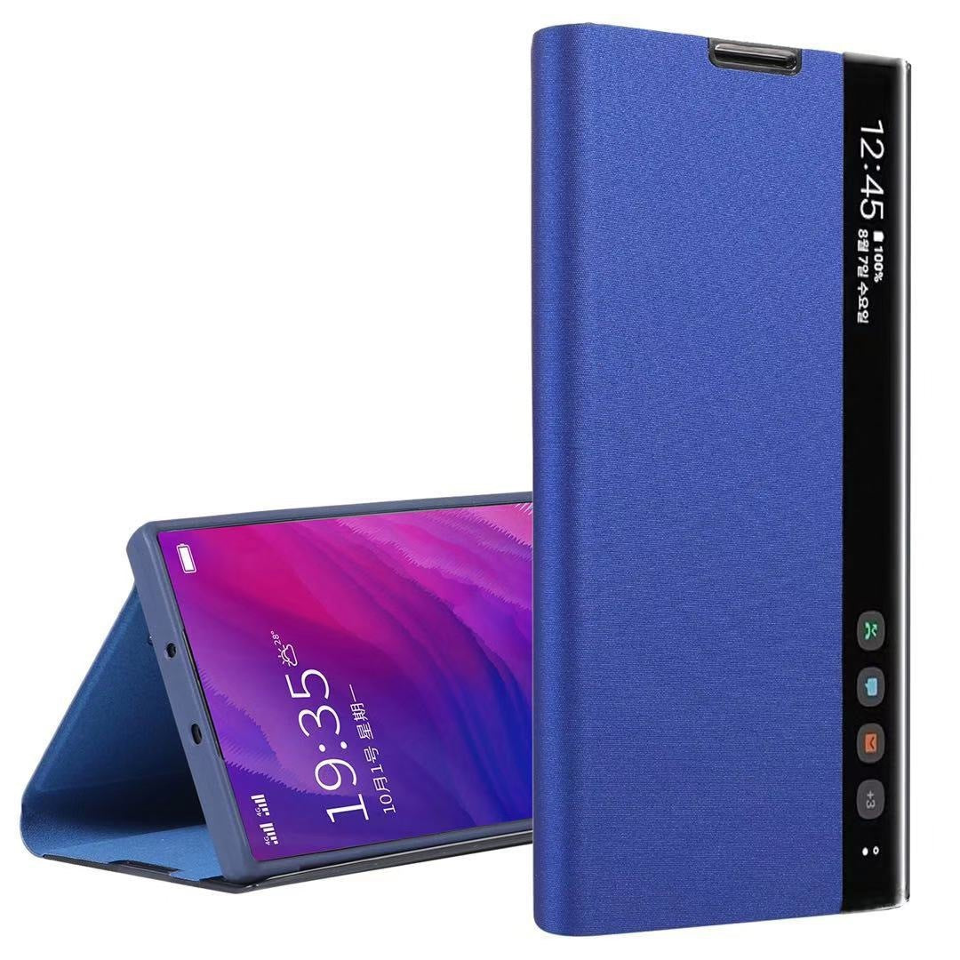 Klappetui Schutzhülle mit Standfunktion für Samsung Galaxy Slim Flip Leder Smart View Window