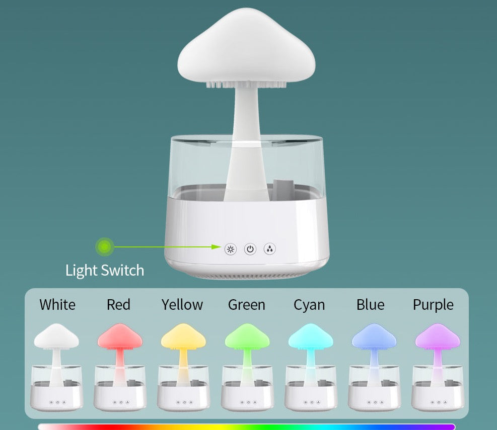 Regenwolken Luftbefeuchter mit sanfte Regengeräusche in Weiss