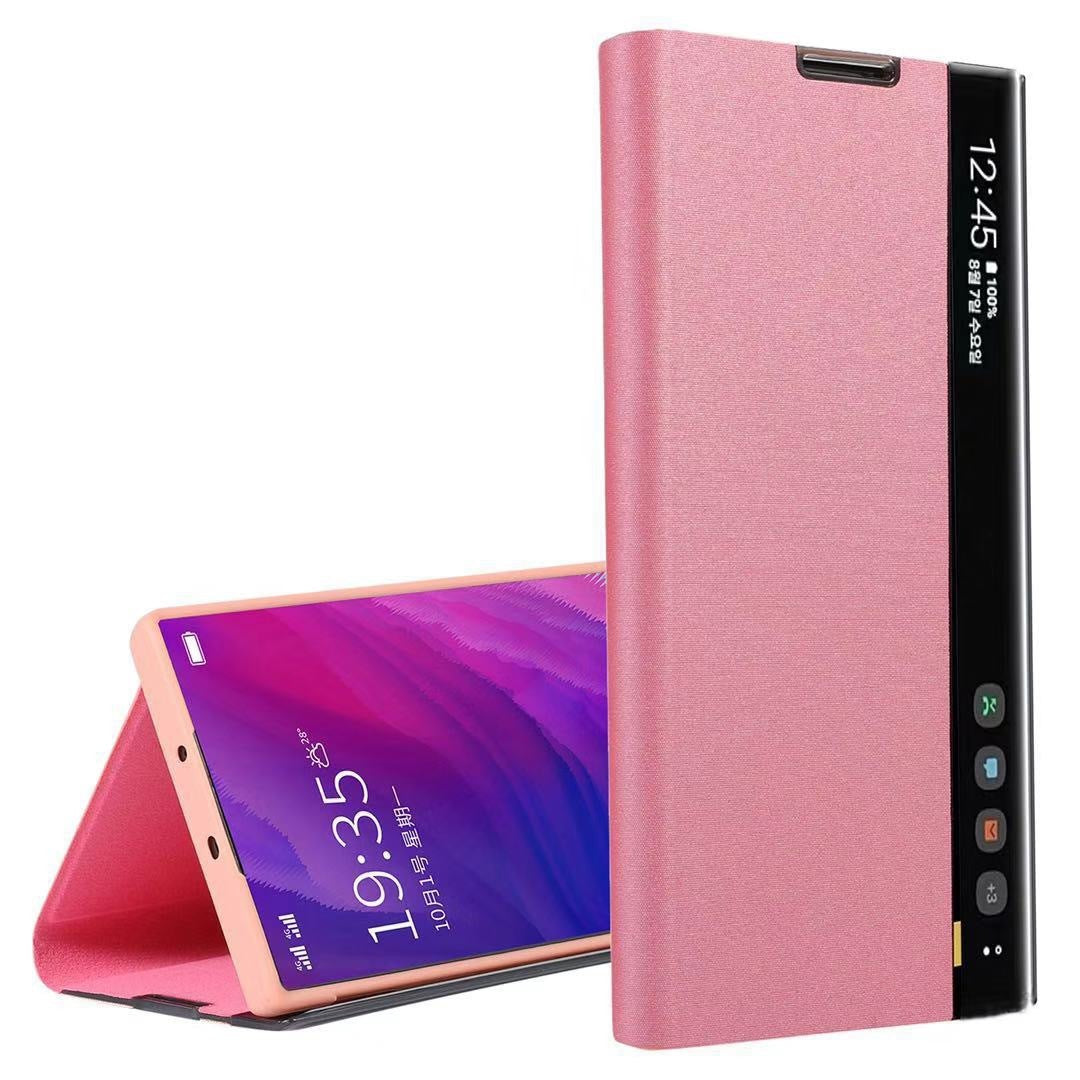 Klappetui Schutzhülle mit Standfunktion für Samsung Galaxy Slim Flip Leder Smart View Window