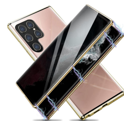 Anti-Peeping-Handyhülle mit Schloss/magnetischer Absorption/Objektivschutz für Samsung Galaxy S Modelle