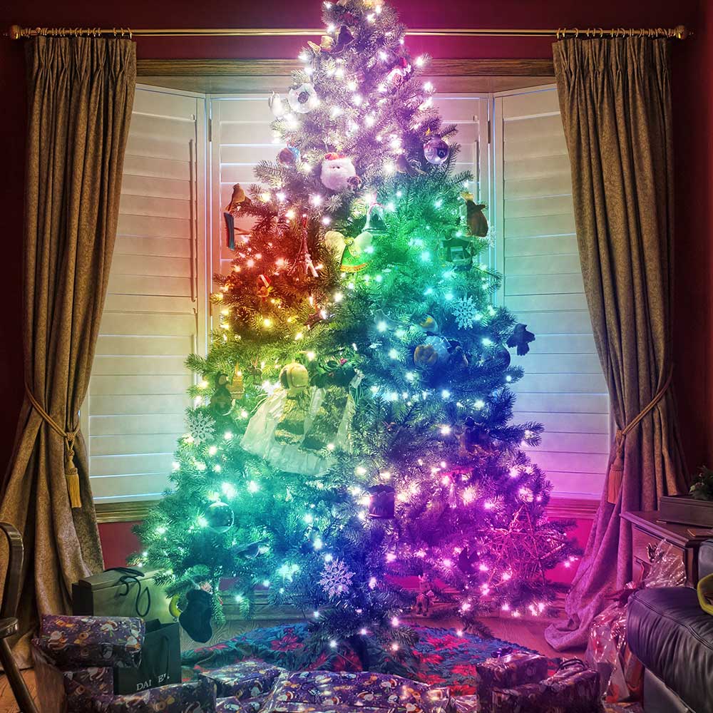 LED Weihnachtsbaum Lichterkette | Handy gesteuert + verschiedene Farben
