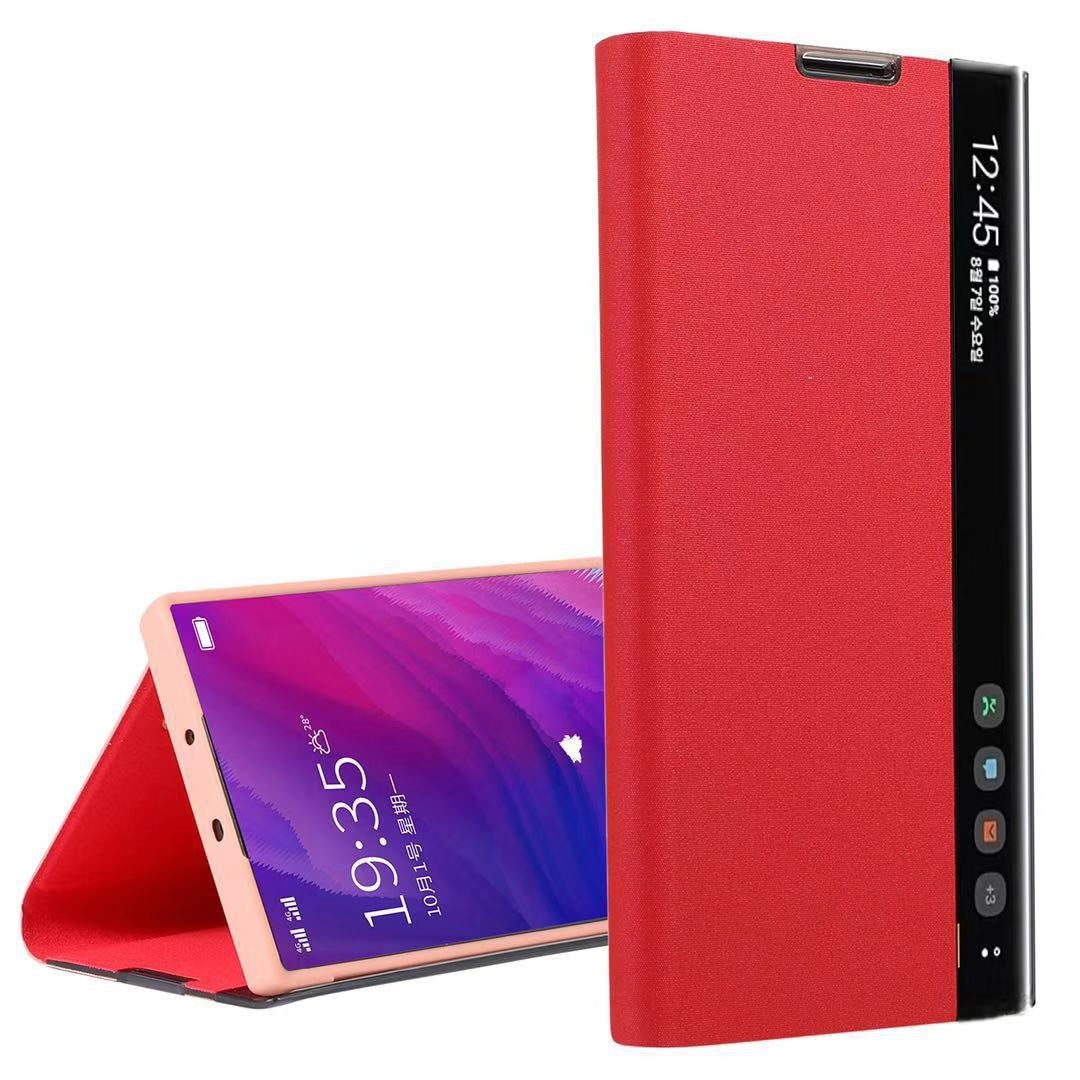 Klappetui Schutzhülle mit Standfunktion für Samsung Galaxy Slim Flip Leder Smart View Window