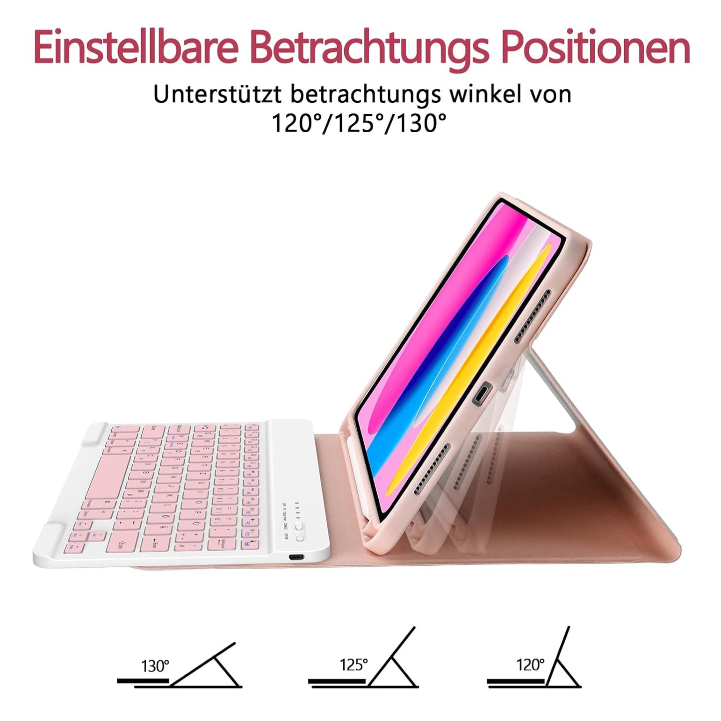 iPad Schutzhülle mit Tastatur für iPad (A16) 11 Generation 2025 und 10 Generation 2022(11/10.9 Zoll),