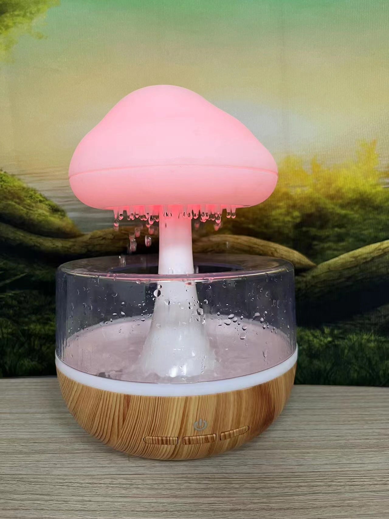 Regenwolken Luftbefeuchter mit sanfte Regengeräusche in Holz Design