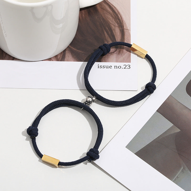 Paar-Armband mit eingraviertem Namen und Magnetisch gewebt