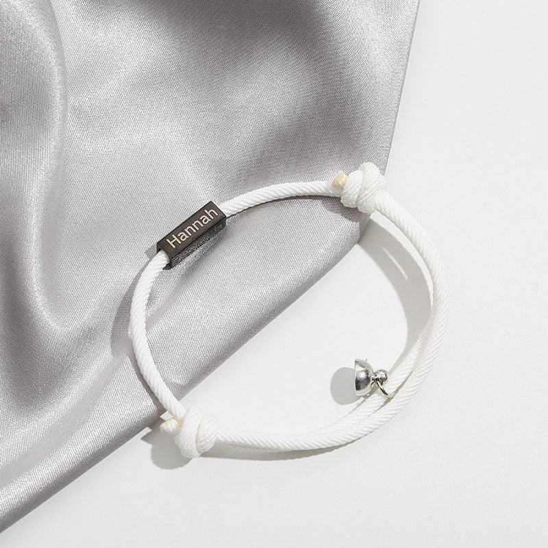 Paar-Armband mit eingraviertem Namen und Magnetisch gewebt