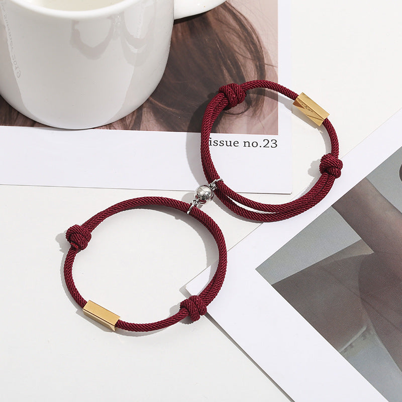 Paar-Armband mit eingraviertem Namen und Magnetisch gewebt