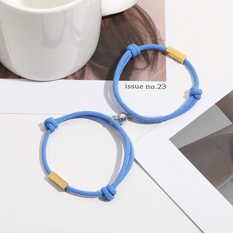 Paar-Armband mit eingraviertem Namen und Magnetisch gewebt