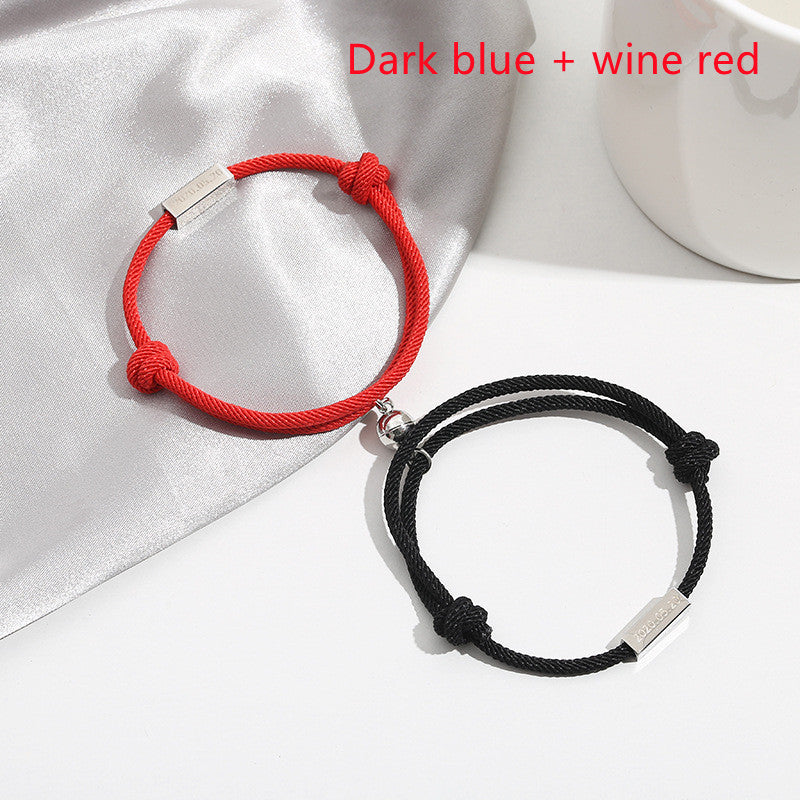 Paar-Armband mit eingraviertem Namen und Magnetisch gewebt