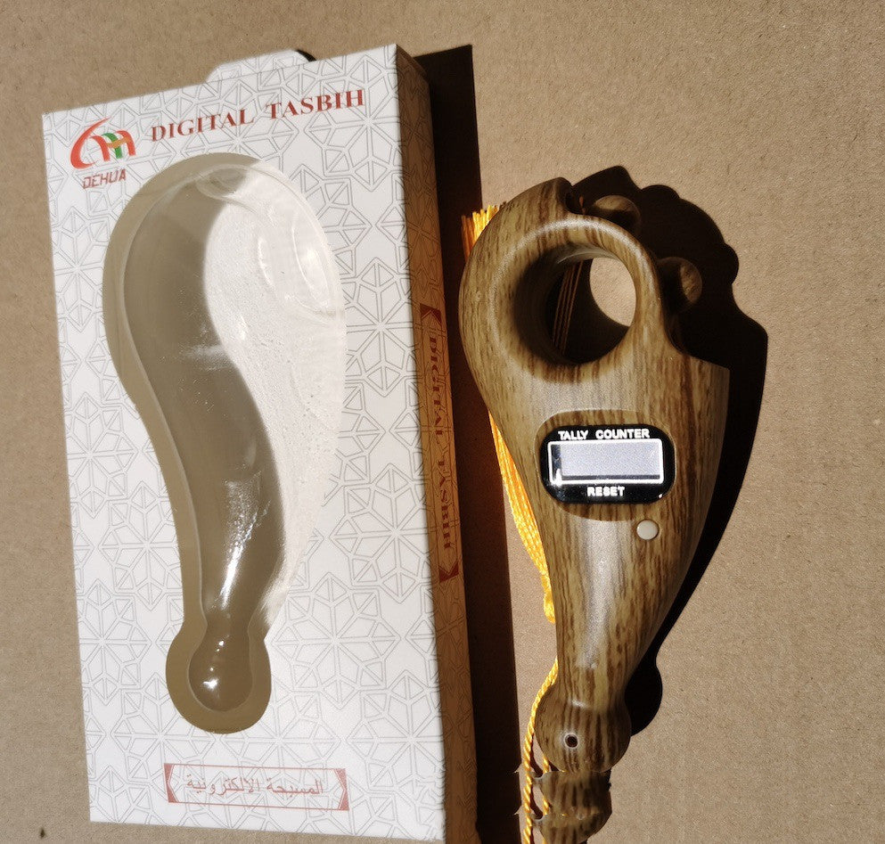 Digital Tasbih aus Holz