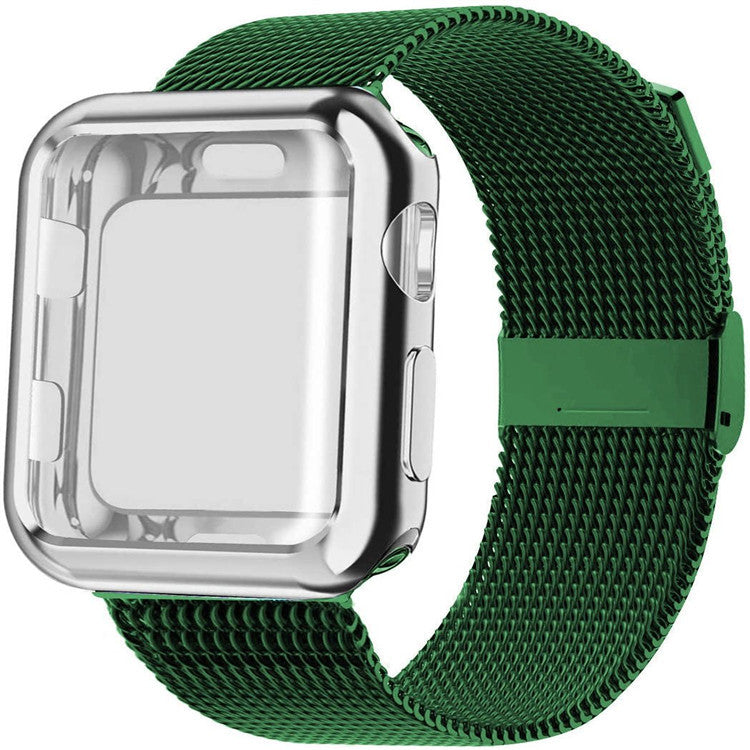 Apple Watch Band Edelstahl Magnet Milanaise Armband mit Case