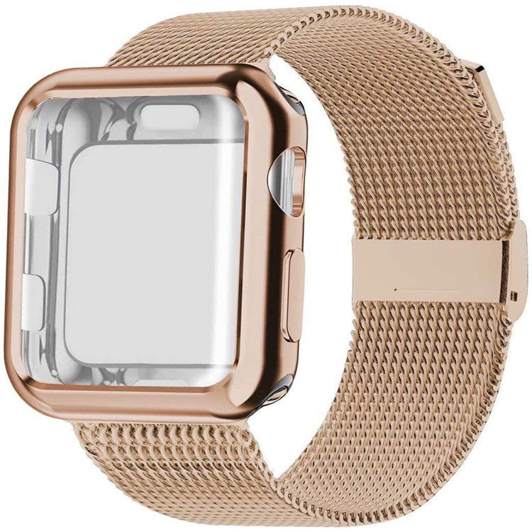 Apple Watch Band Edelstahl Magnet Milanaise Armband mit Case