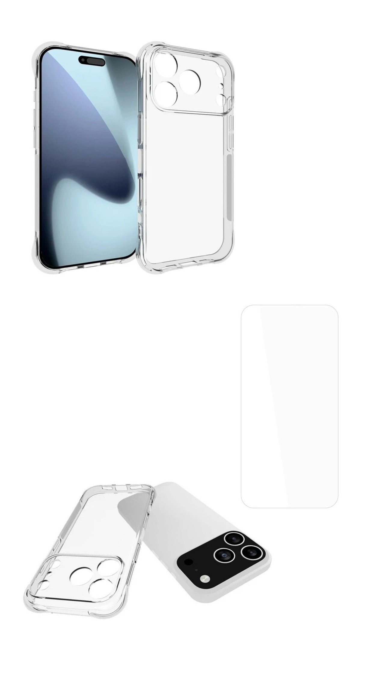 Handyhülle mit Kameraschutz und Panzerglas für Display und Kamera – Rundumschutz für das iPhone 17 Modelle