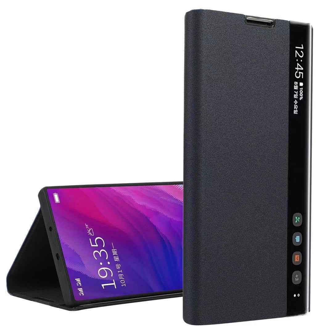 Klappetui Schutzhülle mit Standfunktion für Samsung Galaxy Slim Flip Leder Smart View Window