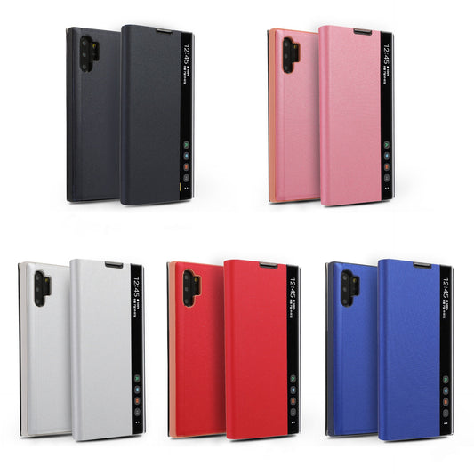 Klappetui Schutzhülle mit Standfunktion für Samsung Galaxy Slim Flip Leder Smart View Window