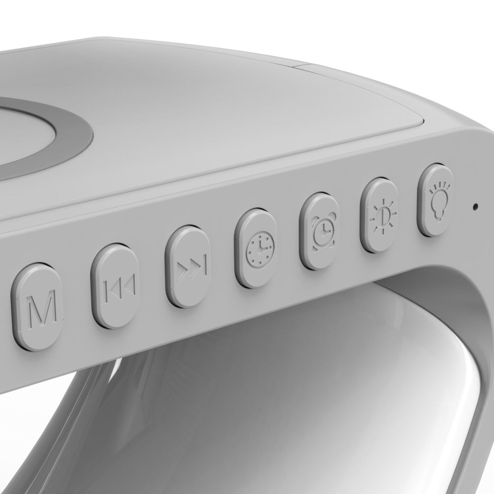 G-Lampe Premium mit integrierter Ladestation, Lautsprechern und Wecker