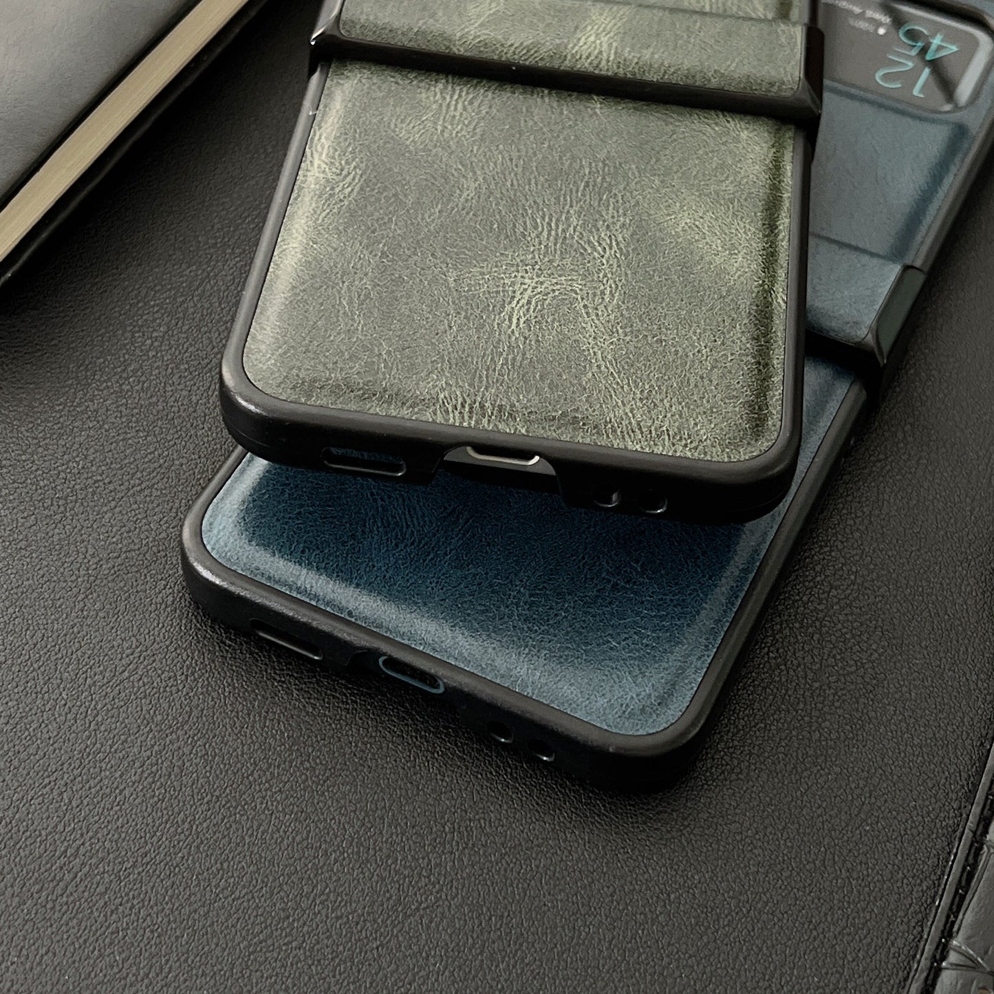 Business Leder Handytasche Klappbare Schutzhülle für Galaxy Z Flip Modelle