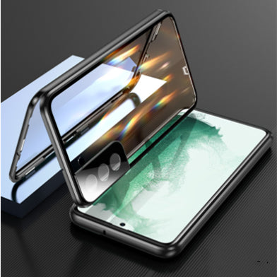 Anti-Peeping-Handyhülle mit Schloss/magnetischer Absorption/Objektivschutz für Samsung Galaxy S Modelle