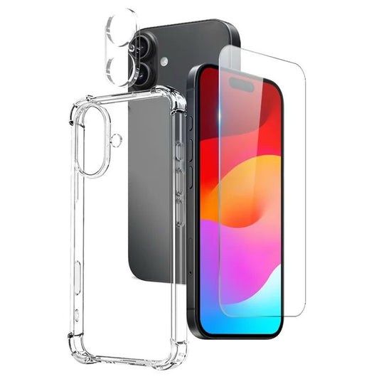 3 in 1 Set Schutz-Set: Hülle & Panzerglas
Transparentes Case mit Display- & Kamera-Schutzfolie