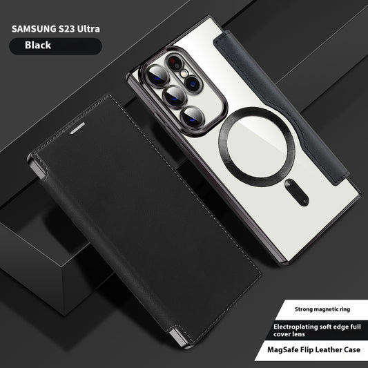 Transparent Magsafe Flip Wallet Case Samsung Galaxy S Modelle