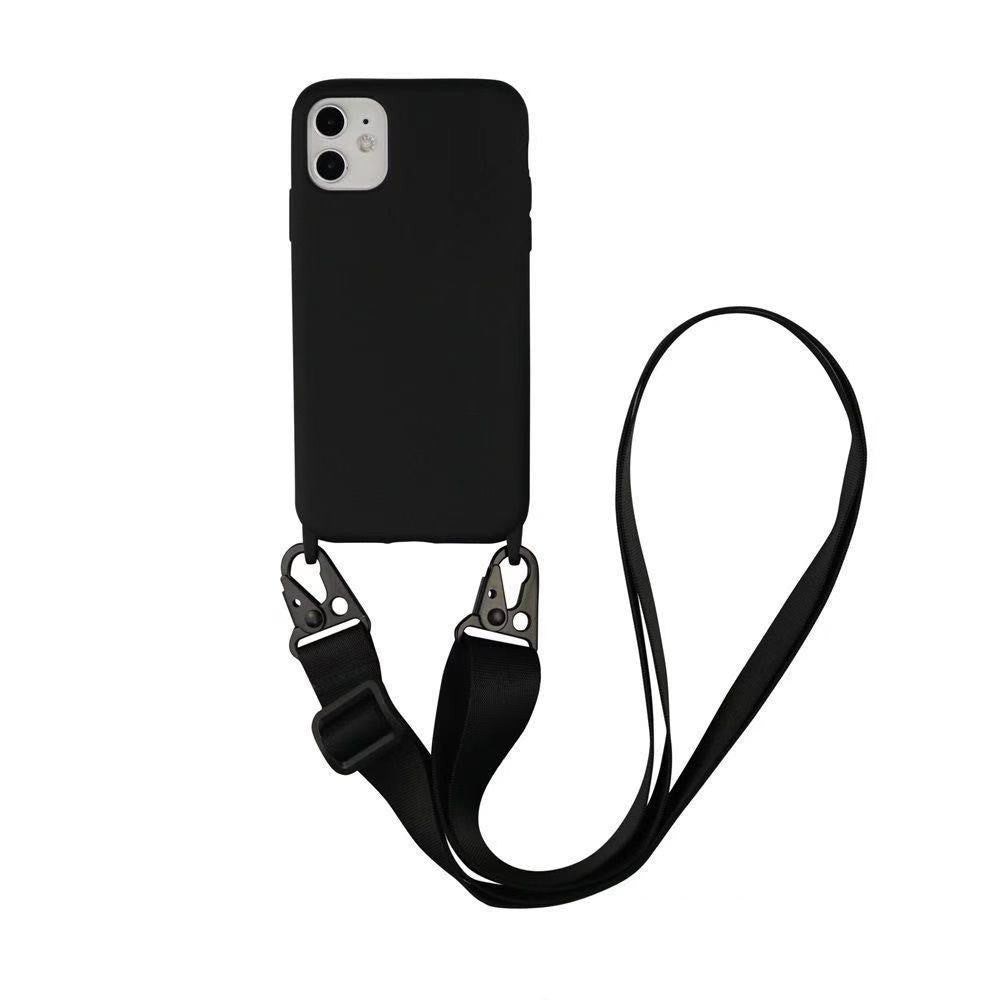 Silikon Schutzhülle mit Karabinerhaken und Umhängetasche für Dein Apple iPhone