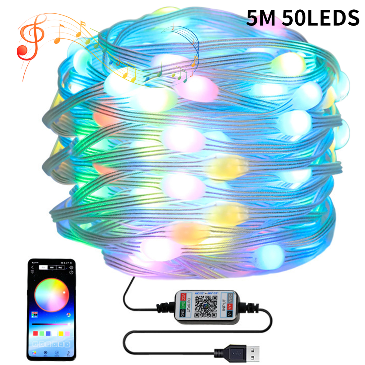 LED Weihnachtsbaum Lichterkette  | Handy gesteuert + verschiedene Farben