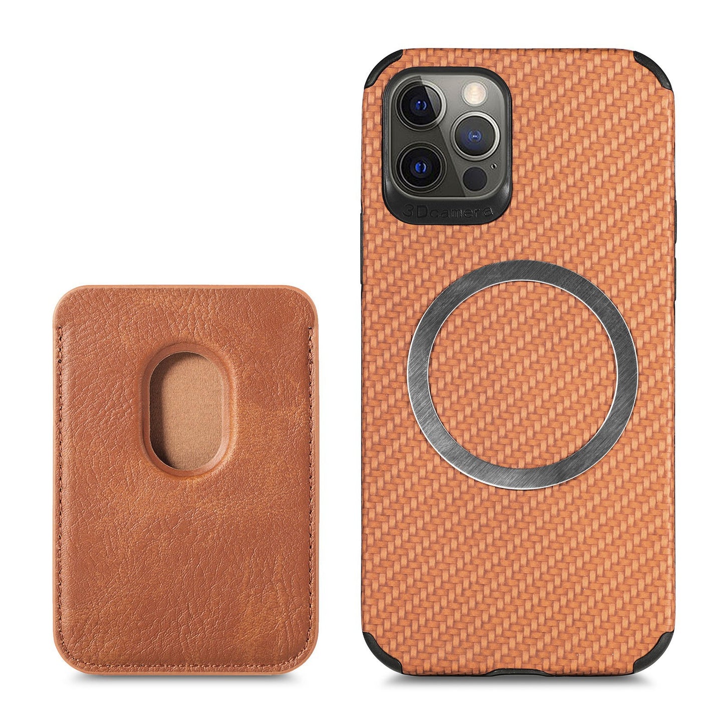 Carbon Hülle mit MagSafe Wallet für iPhone-Modelle
