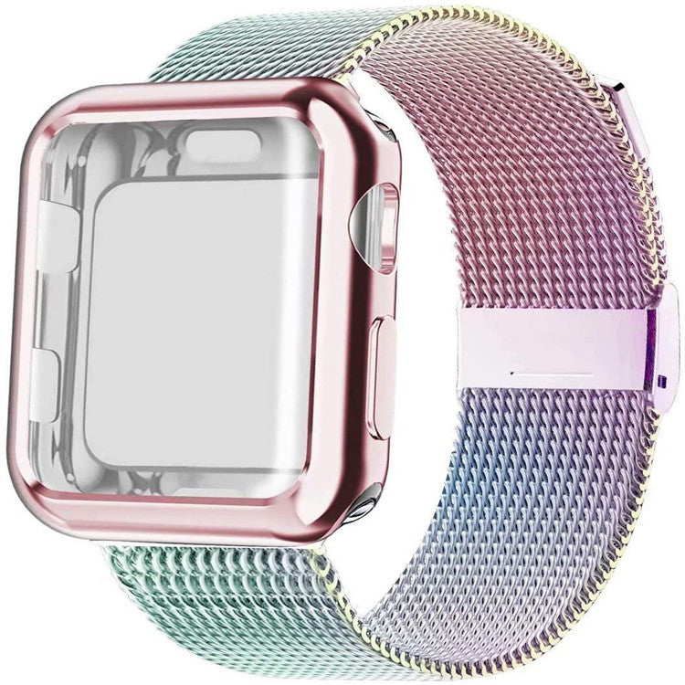 Apple Watch Band Edelstahl Magnet Milanaise Armband mit Case
